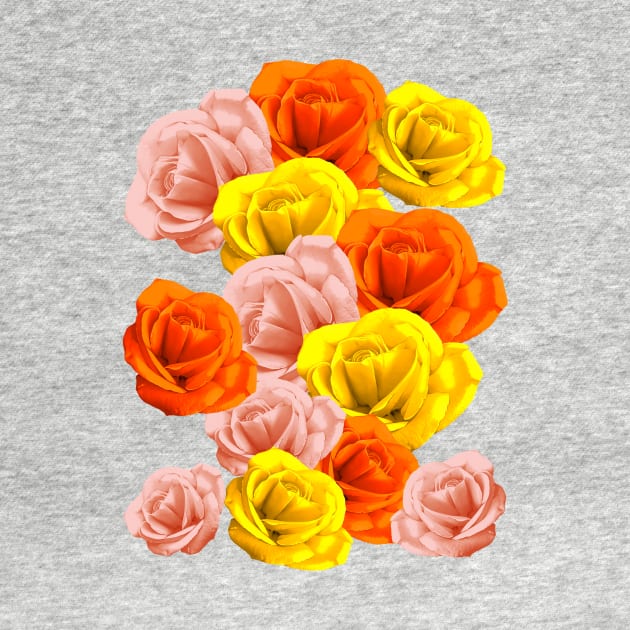 Roses Pastel Colors Floral Collage by BluedarkArt